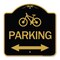 Signmission Bicycle Parking W/ Bidirectional Arrow, Black & Gold Aluminum Sign, 18" x 18", BG-1818-24314 A-DES-BG-1818-24314 - alternate 1